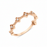 rose gold floral vine ring on white background