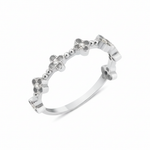 white gold floral vine ring on white background