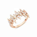 rose gold spire crown ring on white background