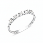 white gold rope stack ring on white background