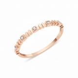 rose gold bar frame ring on white background
