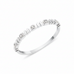 white gold bar frame ring on white background