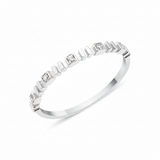 white gold bar frame ring on white background