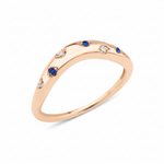rose gold twilight arch ring on white background