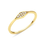 yellow gold kite crest ring on white background
