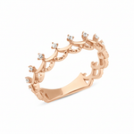 rose gold tiara ring on white background