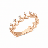 rose gold tiara ring on white background