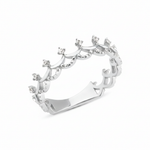 white gold tiara ring on white background