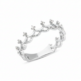 white gold tiara ring on white background
