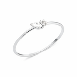 white gold marquise spark ring on white background