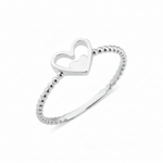 white gold ring with a nested heart motif on white background