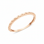 rose gold ring with a braided texture on white background