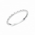 white gold ring with a braided texture on white background