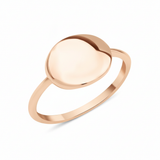 rose gold ring with a polished oval top on white background