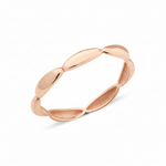 rose gold ring with elongated pod links on white background