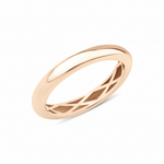 rose gold band ring with a hidden lattice interior on white background