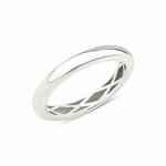 white gold band ring with a hidden lattice interior on white background
