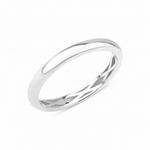 white gold band ring with a subtle carved interior on white background