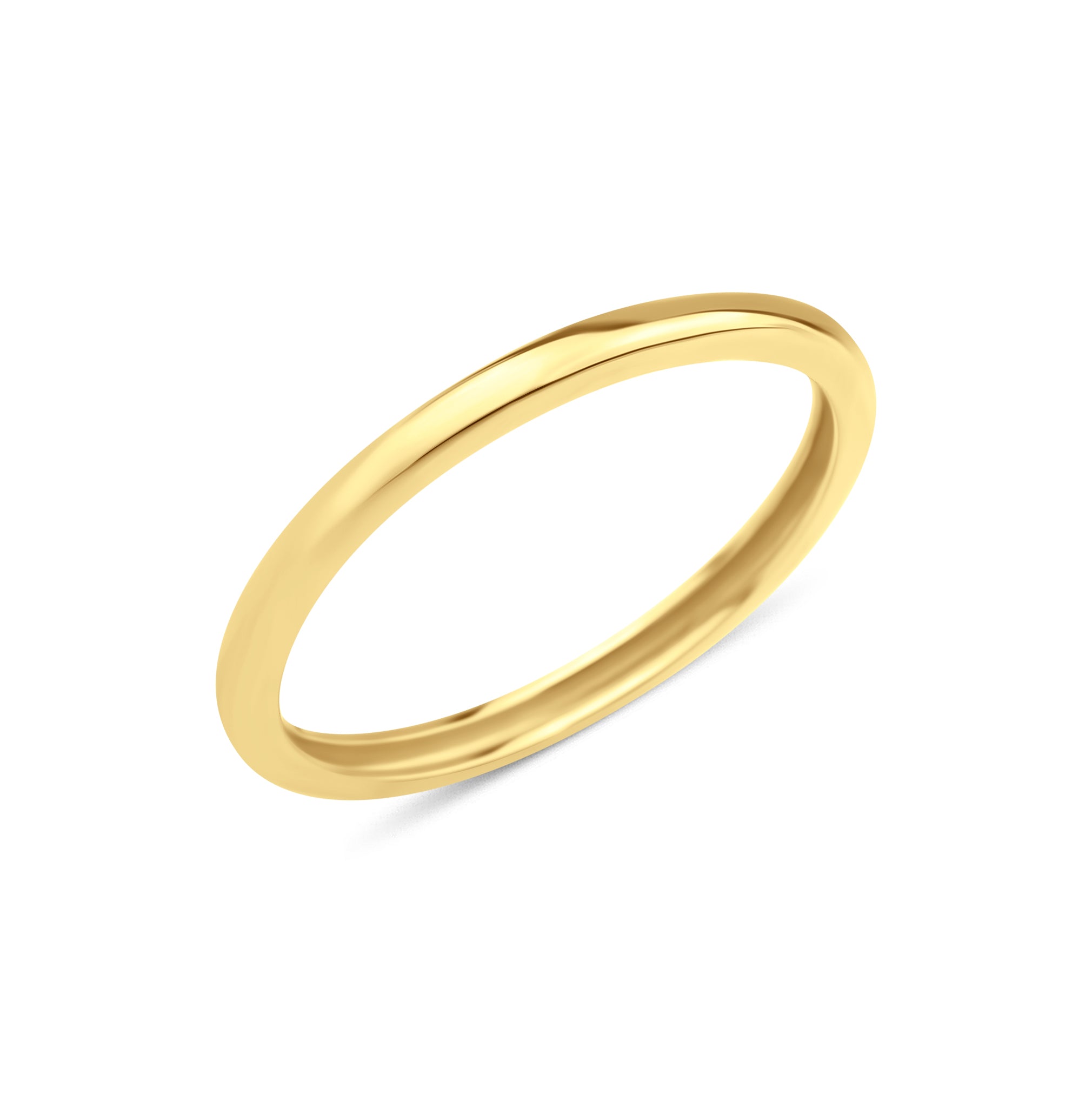 yellow gold Linea band ring on a white background