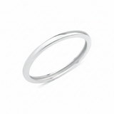 white gold Linea band ring on a white background