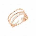 rose gold multi-band Linea inlay ring on a white background