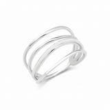 white gold multi-band Linea inlay ring on a white background