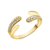 yellow gold open bypass Solis ring on a white background