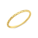 yellow gold etched Raya textured ring on a white background
