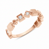 rose gold Tessera cube ring on a white background
