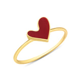 yellow gold Cora heart ring on a white background
