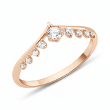 rose gold Cresta crown ring on a white background