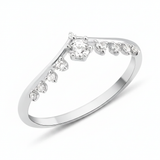 white gold Cresta crown ring on a white background