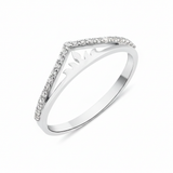 white gold Solis sunburst ring on a white background
