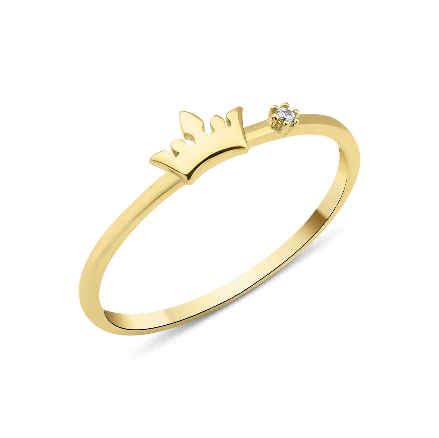 yellow gold Kira crown ring on a white background
