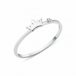 white gold Kira crown ring on a white background