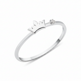 white gold Kira crown ring on a white background