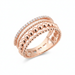 rose gold Cadence multi-row stack ring on a white background