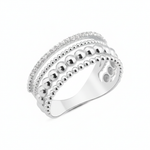 white gold Cadence multi-row stack ring on a white background