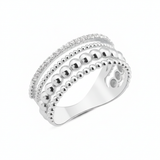 white gold Cadence multi-row stack ring on a white background