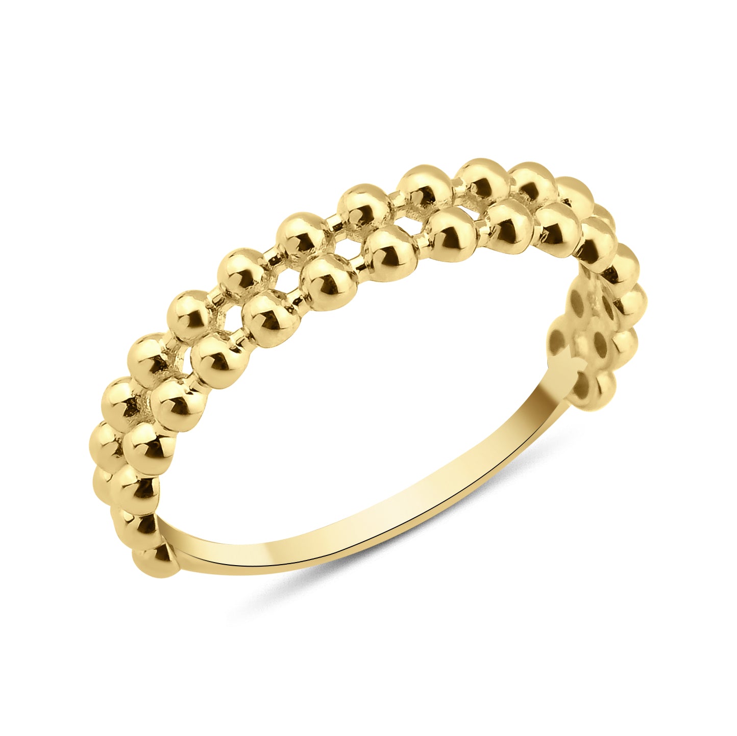 yellow gold Cadence sphere ring on a white background