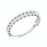white gold Cadence sphere ring on a white background