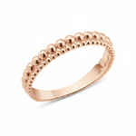 rose gold Cadence beaded ring on a white background