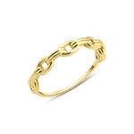 yellow gold Lian link ring on a white background