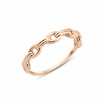 rose gold Lian link ring on a white background