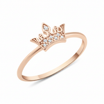 rose gold Reina crown ring on a white background