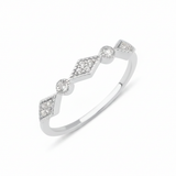 white gold Solene station ring on a white background