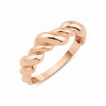 rose gold Volute twist ring on a white background