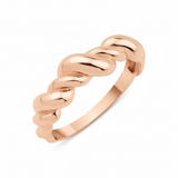 rose gold Volute twist ring on a white background