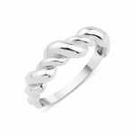 white gold Volute twist ring on a white background