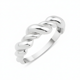 white gold Volute twist ring on a white background